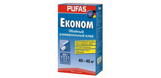 Універсальний клей для всіх видів шпалер Pufas Ekonom 300 г