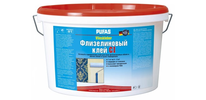Клей для шпалер готовий для легких шпалер Pufas Флізеліновий CI 10 кг