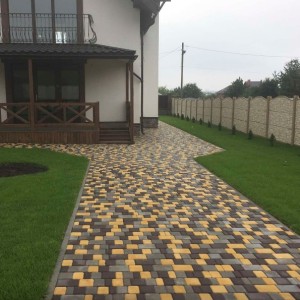 Тротуарная плитка Старе місто h 40 мм, чорна