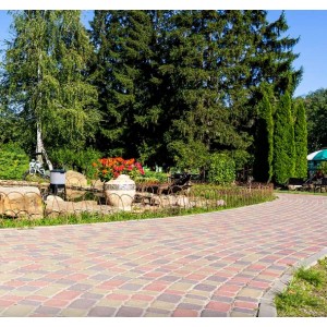 Тротуарная плитка Старе місто h 40 мм, чорна