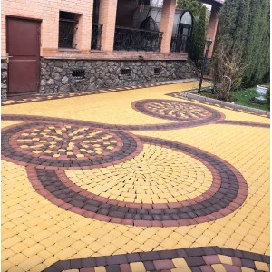 Тротуарная плитка Старе місто h 40 мм, чорна