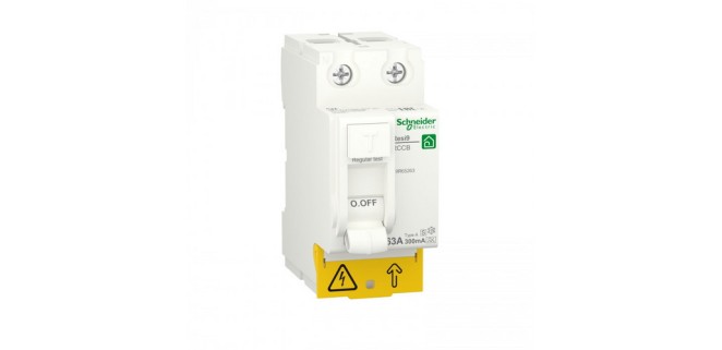 Диференційний вимикач навантаження Resi9 Schneider Electric 63 A, 300 мA, 2P, тип А