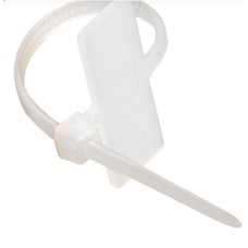 Стяжка кабельна нейлонова з маркувальним майданчиком біла CHS-100MKT, 100 шт