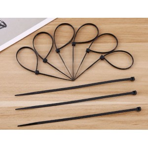 Стяжка кабельна нейлонова для внутрішніх робіт чорна 4,8х300 мм, 100 шт