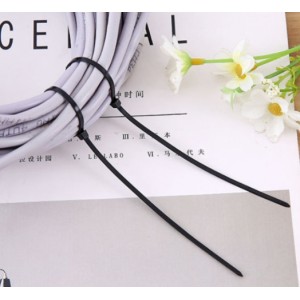 Стяжка кабельна нейлонова для внутрішніх робіт чорна 4,8х300 мм, 100 шт