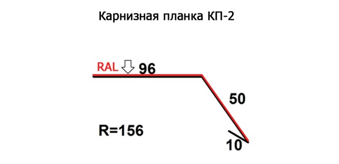 Карнизная планка КП-2 R 156 длина 2м МАТПОЛИЭСТЕР