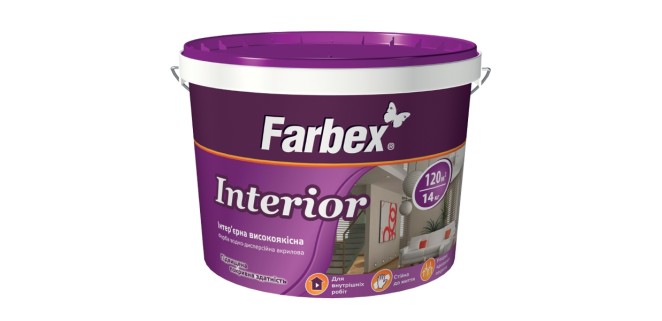 Краска интерьерная Farbex Interior 14 кг