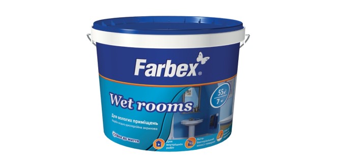Краска для влажных помещений Farbex Wet Rooms 7 кг