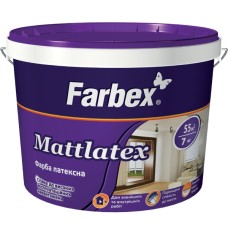 Farbex Mattlatex 7 кг краска латексная  для нар. и внутр. работ 