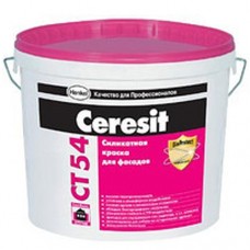 Ceresit CT 54 силикатная фасадная краска (база) 10 л