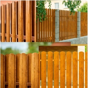 Євроштахетник металевий двусторонній printech 3D дуб, 0,43 мм