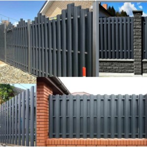 Металевий штахетник напівкруглий двосторонній з матовим покриттям Ral 7016 (темно-сірий), 0,5 мм