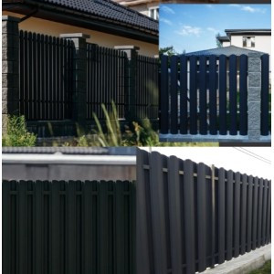 Металевий штахетник напівкруглий двосторонній з матовим покриттям Ral 9005 (чорний), 0,45 мм