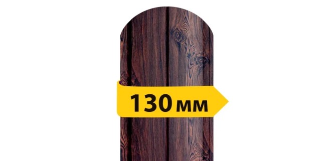 Євроштахетник металевий двусторонній printech 3D темне дерево, 0,43 мм