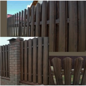 Євроштахетник металевий двусторонній printech 3D темне дерево, 0,43 мм