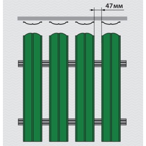 Металевий штахетник напівкруглий двосторонній з матовим покриттям Ral 7016 (темно-сірий), 0,5 мм