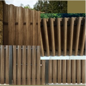 Євроштахетник металевий двусторонній printech Золотий  дуб, 0,43 мм