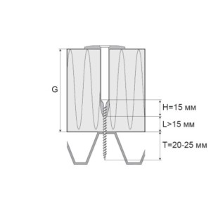 Дюбель покрівельний, телескопічний AMEX Easyfix RIF155