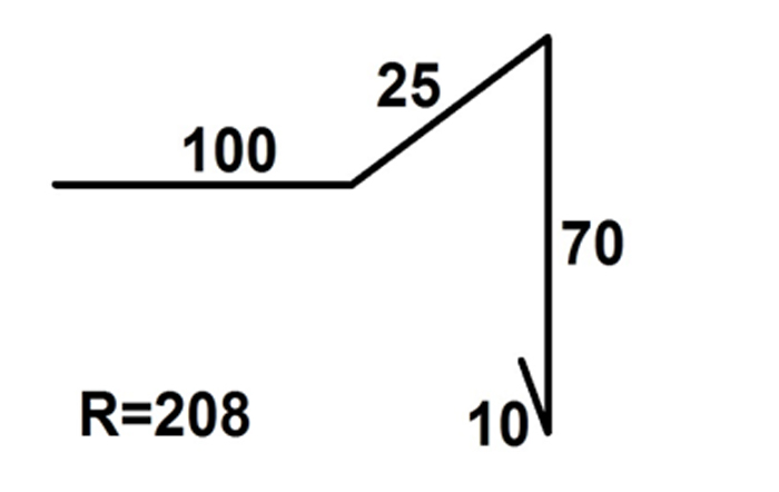 Торцевая планка ТП-2  R=208 длина 2м